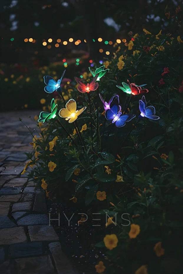 6 Led'li Renkli KELEBEK Güneş Enerjili Bahçe Aydınlatması